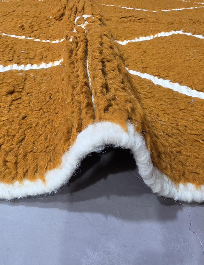 Contemporary Copper Berber Rug 5.1 x 4.1 ft / 156 x 125 cm