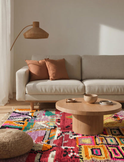 Colorful Geometric Boujad Rug 8.9 x 6.14 ft / 270 x 187 cm
