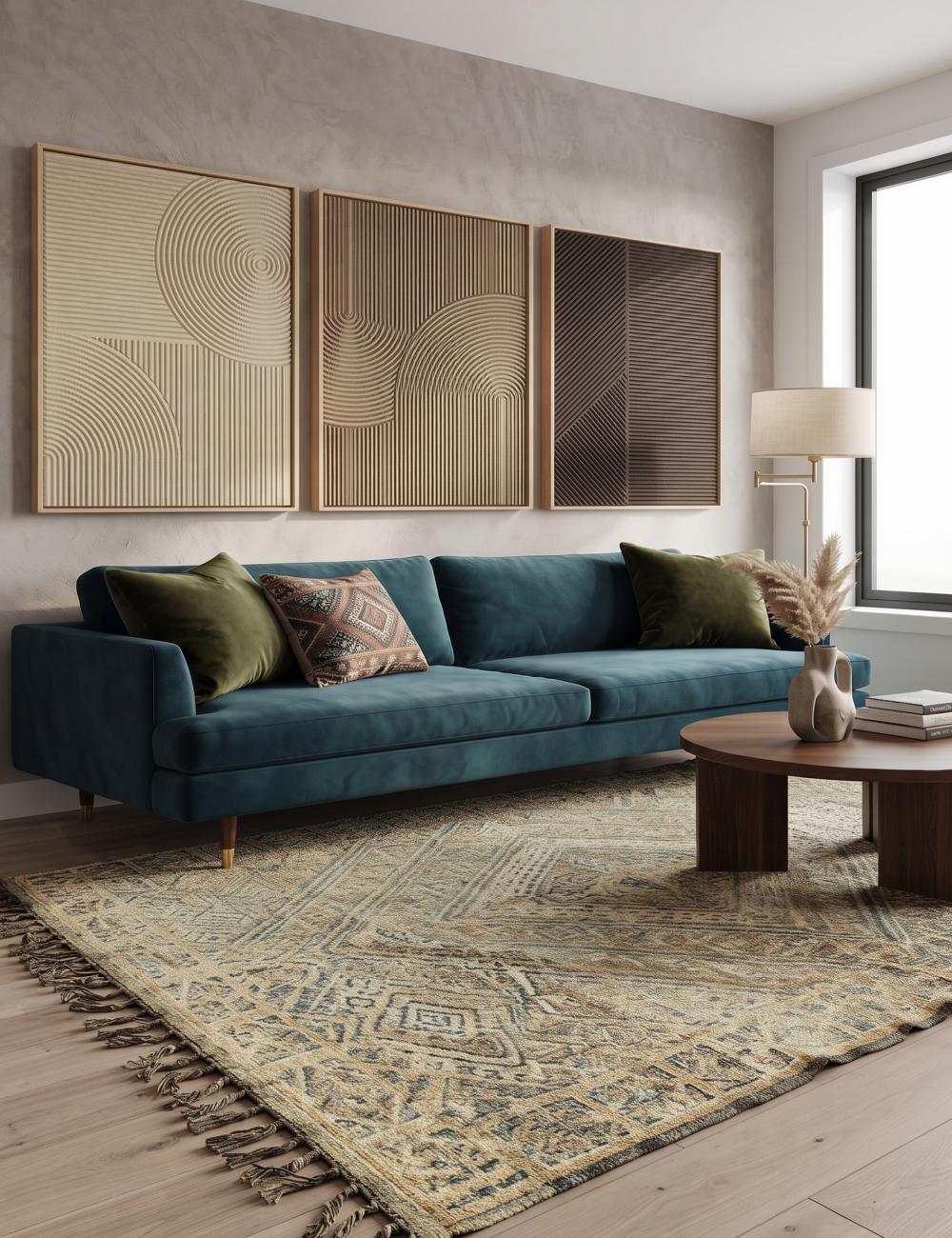 Vintage Beni M'Guild Faded Grey Nested Diamond Medallion Handwoven Wool Rug 10.5 x 6.96 ft / 320 x 212 cm
