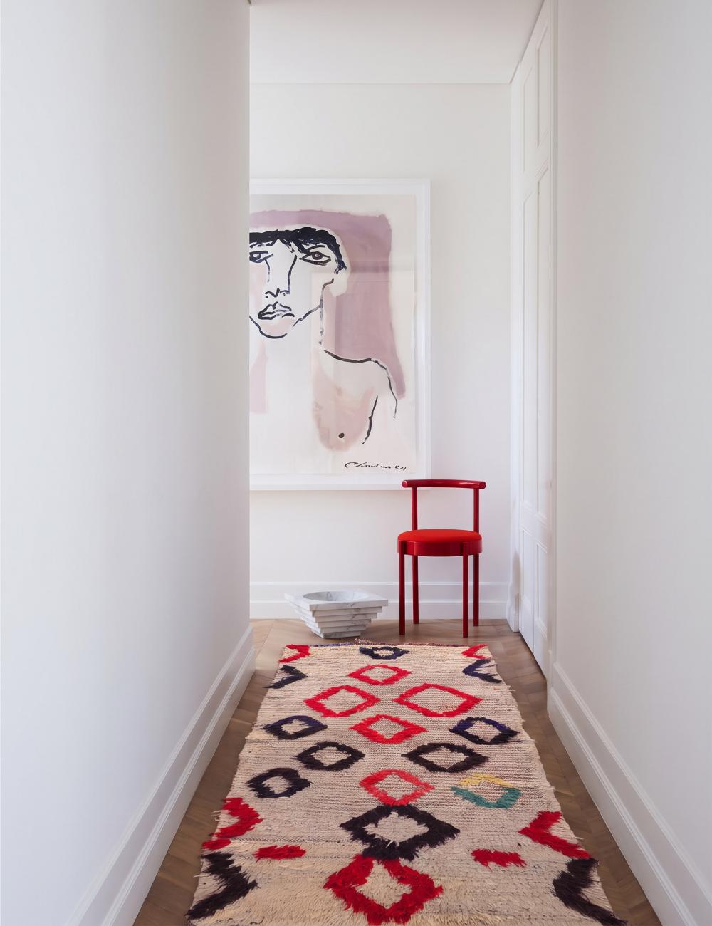 Vintage Geometric Diamond Moroccan Rug 6 x 2.62 ft / 183 x 80 cm