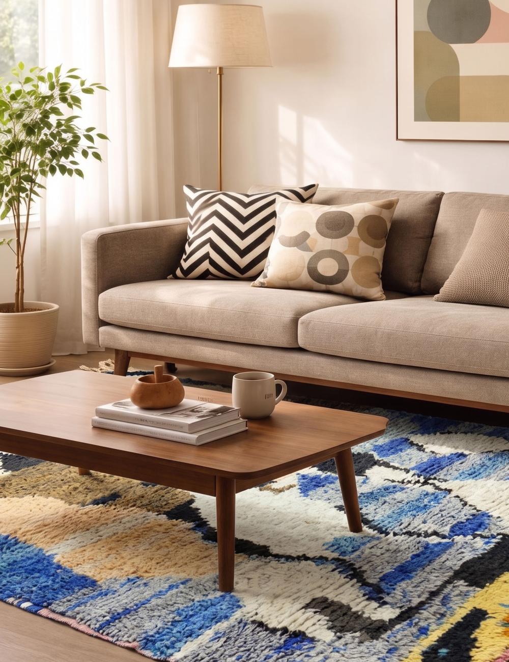 Abstract Moroccan Rug 8.5 x 6.9 ft / 260 x 212 cm