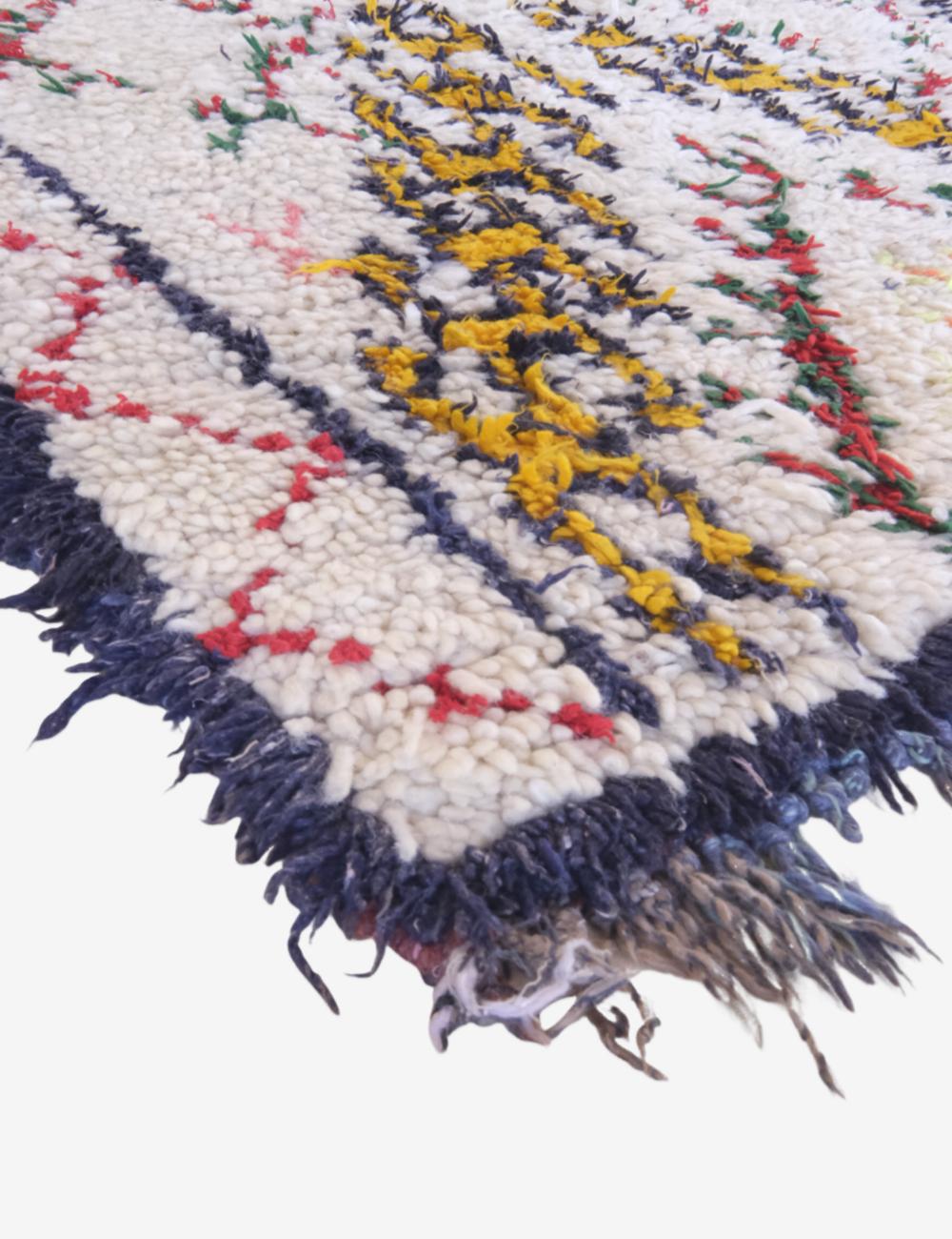 Moroccan rug with tribal diamond motifs 6.7 x 3.6 ft / 203 x 110 cm