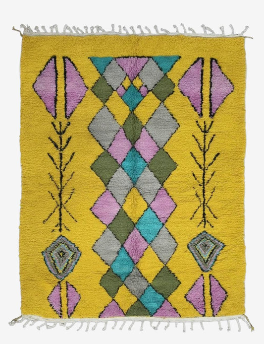 Yellow Berber Rug 8.3 x 6.2 ft / 254 x 190 cm