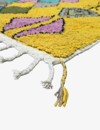 Yellow Berber Rug 8.3 x 6.2 ft / 254 x 190 cm