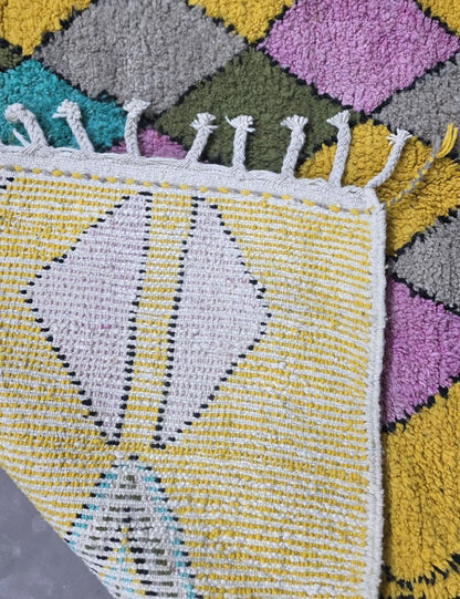 Yellow Berber Rug 8.3 x 6.2 ft / 254 x 190 cm