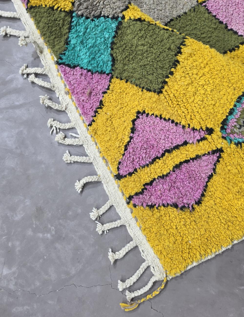Yellow Berber Rug 8.3 x 6.2 ft / 254 x 190 cm