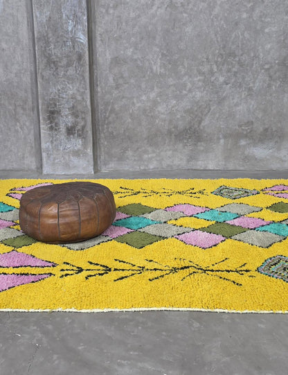 Yellow Berber Rug 8.3 x 6.2 ft / 254 x 190 cm