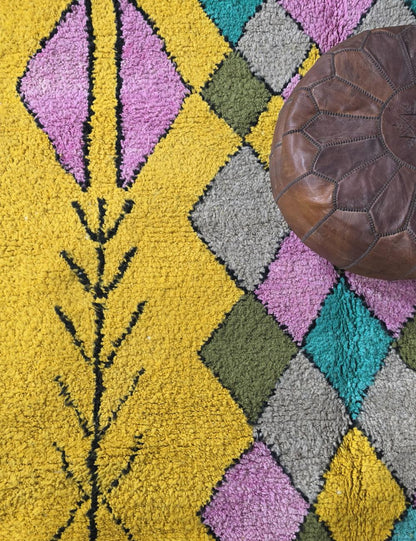 Yellow Berber Rug 8.3 x 6.2 ft / 254 x 190 cm