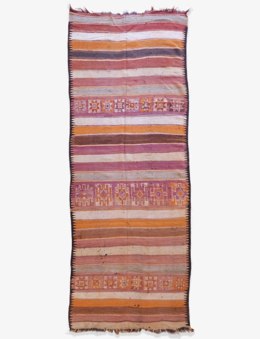Authentic Vintage Ait Bou Sbaa Rug 13.6 x 4.7 ft / 416 x 145 cm