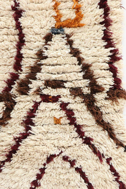 Abstract Moroccan Wool Rug 5.1 x 2.3 ft / 156 x 70 cm - Surcoma