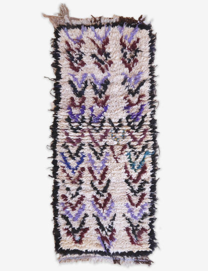 Handwoven Azilal Berber Wool Rug 4.9 x 2 ft / 148 x 62 cm - Surcoma
