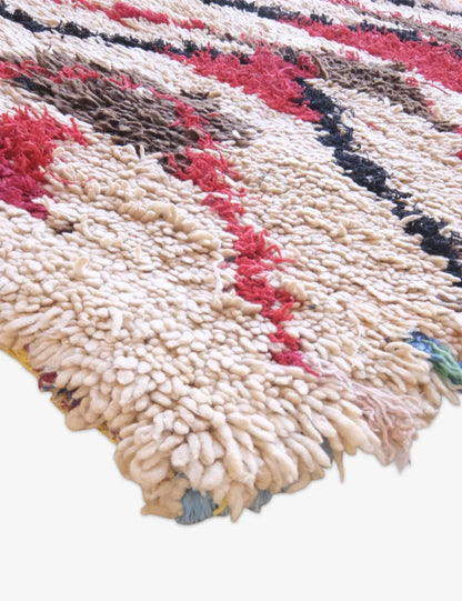 Moroccan Berber Rug with Bold Chevron Tribal Design 5.6 x 2.6 ft / 172 x 80 cm - Surcoma