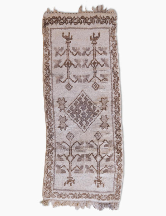 Small Moroccan Azilal Berber Rug 6.1 x 2.5 ft / 186 x 78 cm - Surcoma