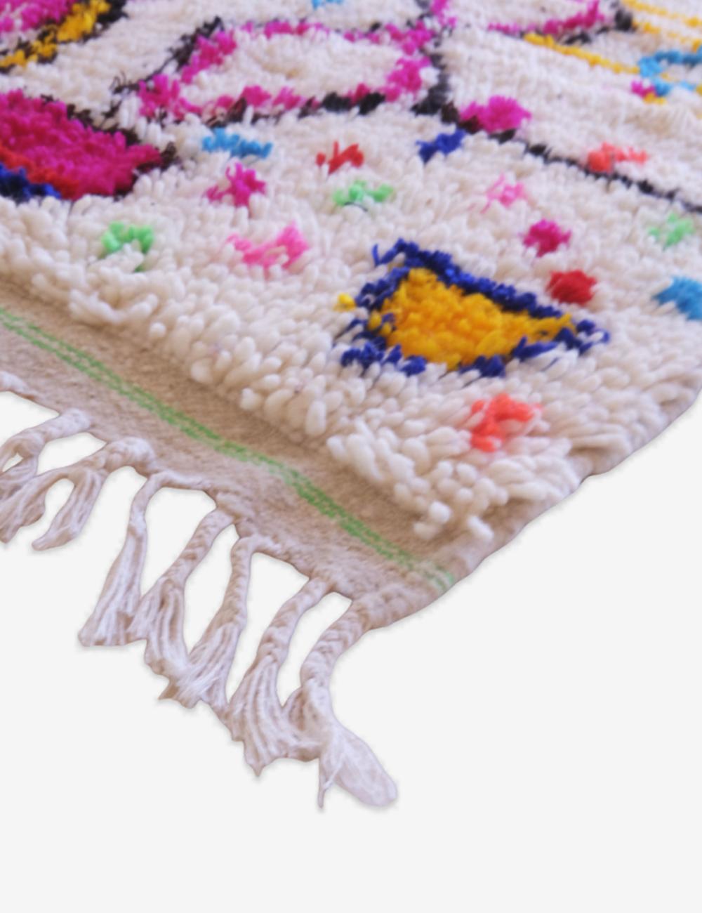 Azilal Moroccan Neon Rug 7.1 x 2.3 ft / 216 x 70 cm