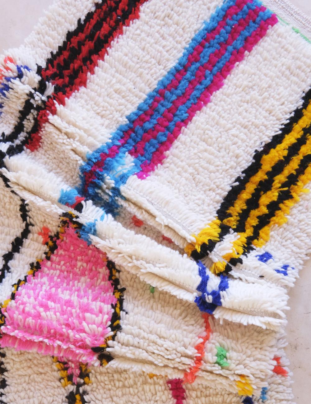 Azilal Moroccan Neon Rug 7.1 x 2.3 ft / 216 x 70 cm