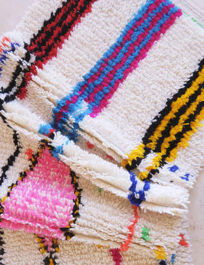 Azilal Moroccan Neon Rug 7.1 x 2.3 ft / 216 x 70 cm