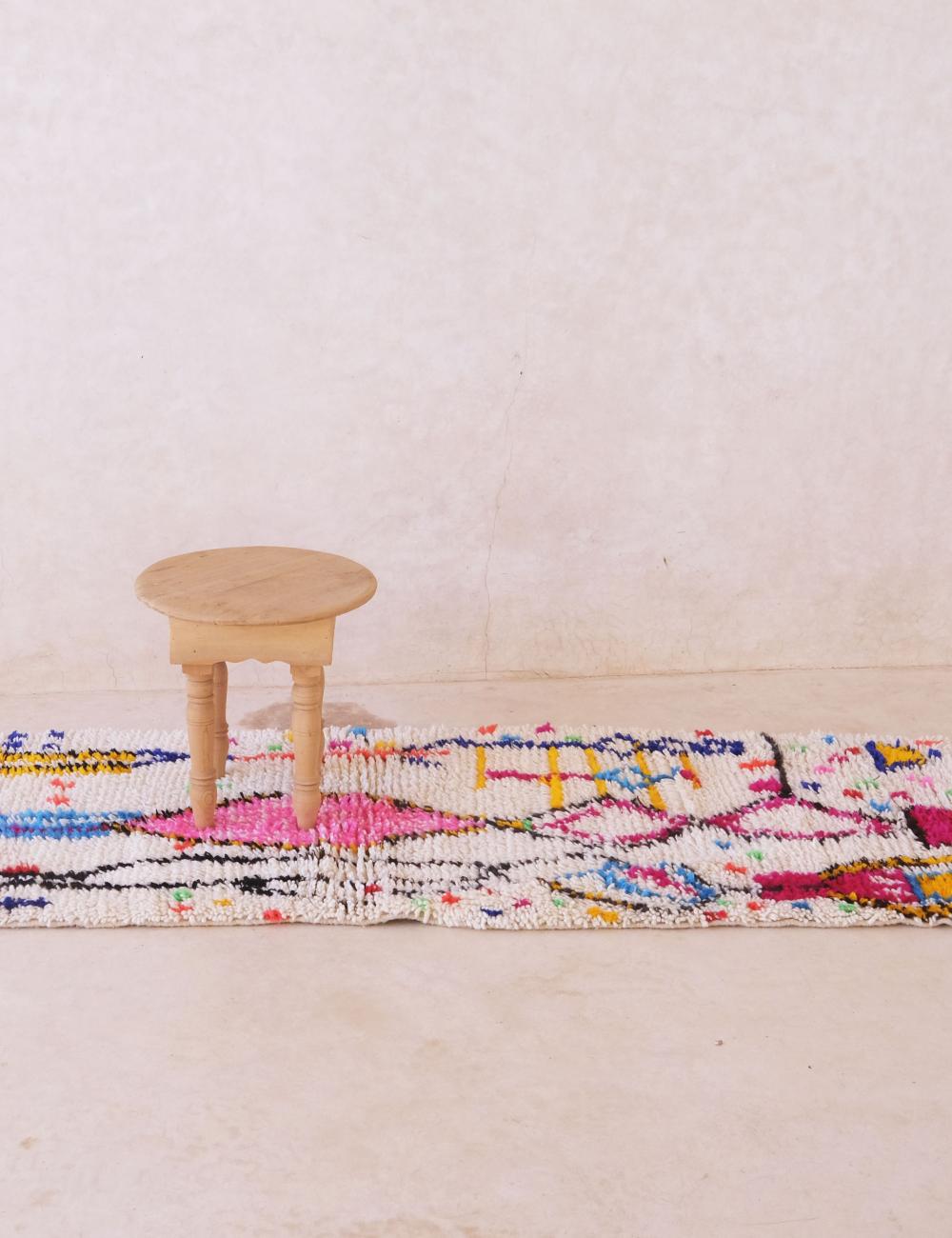 Azilal Moroccan Neon Rug 7.1 x 2.3 ft / 216 x 70 cm