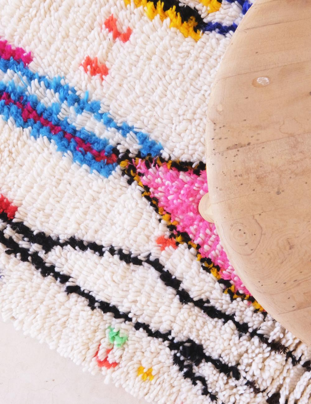 Azilal Moroccan Neon Rug 7.1 x 2.3 ft / 216 x 70 cm