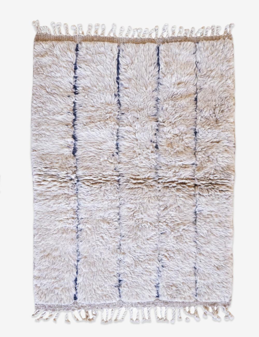 Beige Moroccan Accent Rug 4.3 x 3 ft / 130 x 94 cm