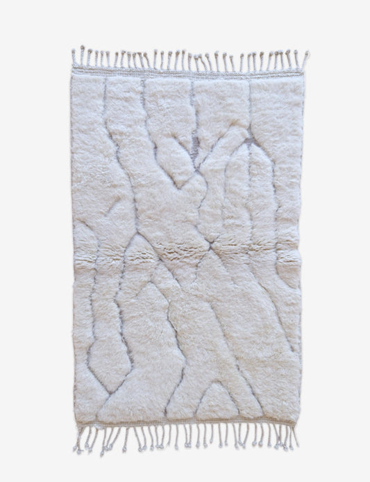 Beni Mrirt abstract shag wool rug – top view
