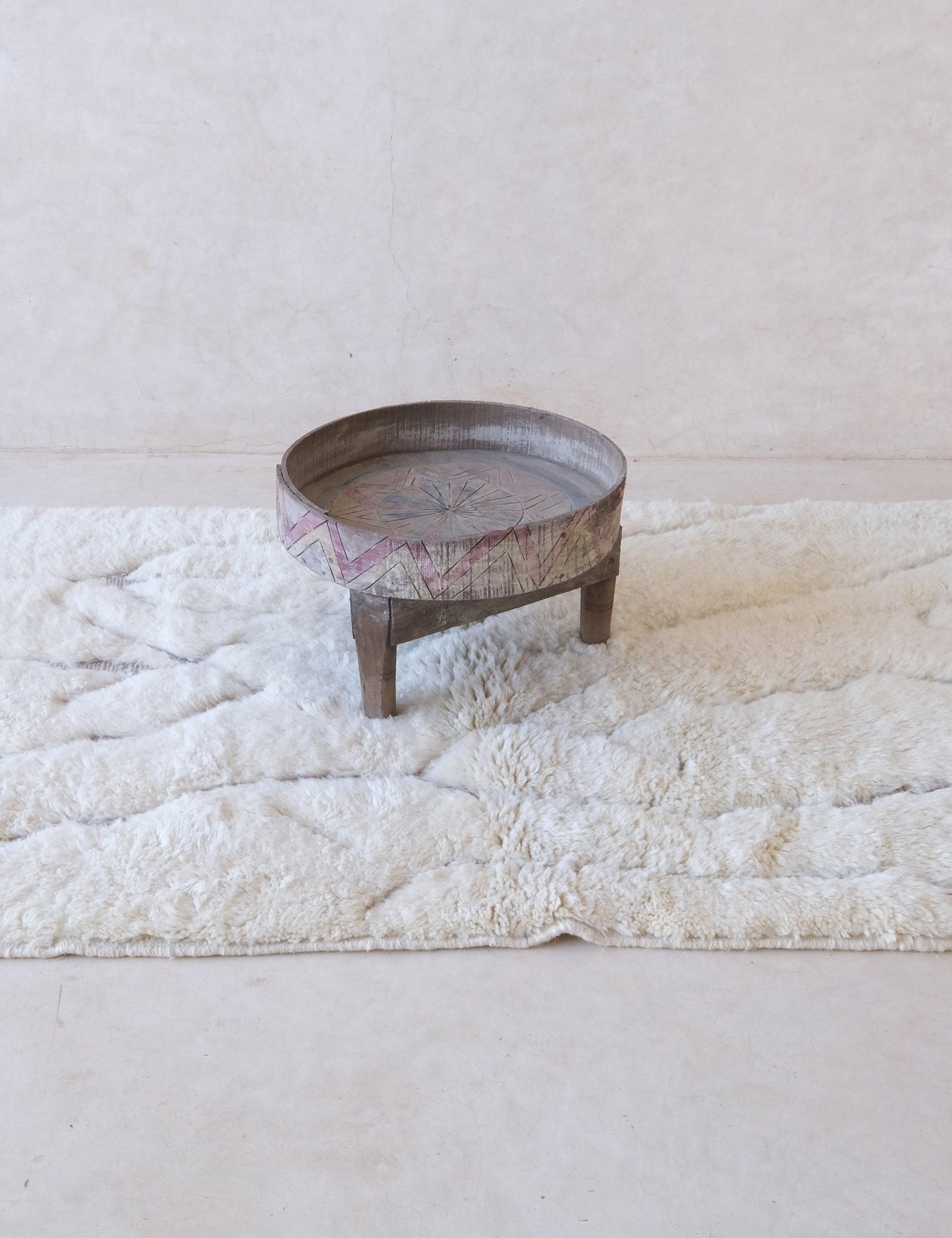 Moroccan shag wool rug – close-up of wool texture