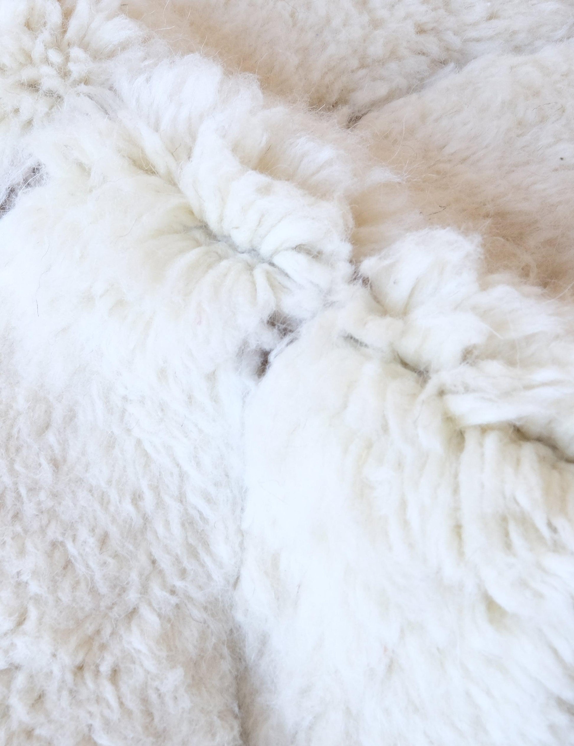 Moroccan shag wool rug – close-up of wool texture