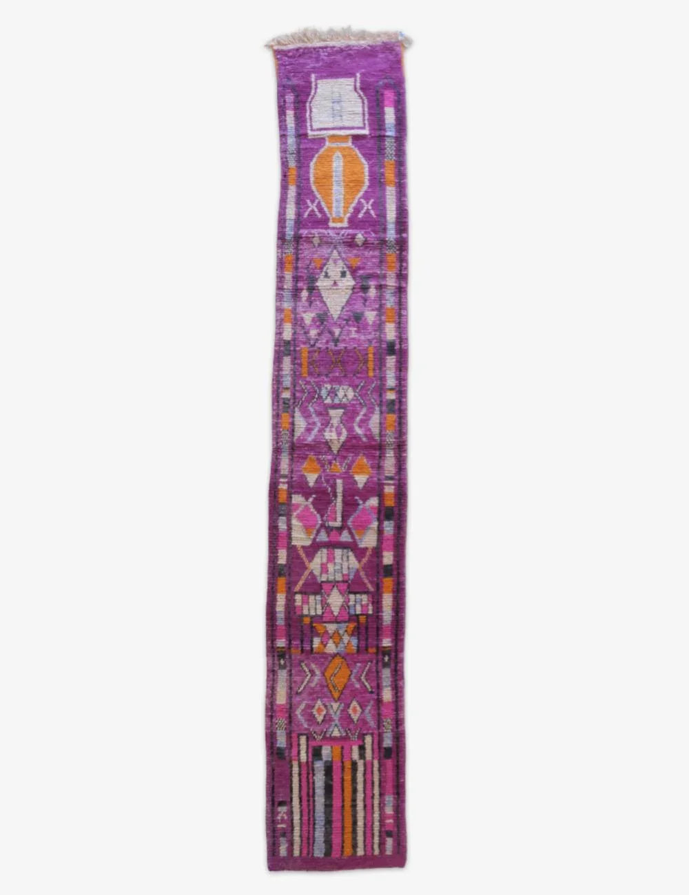 Beni Mrirt Berber pattern runner rug – top full view
