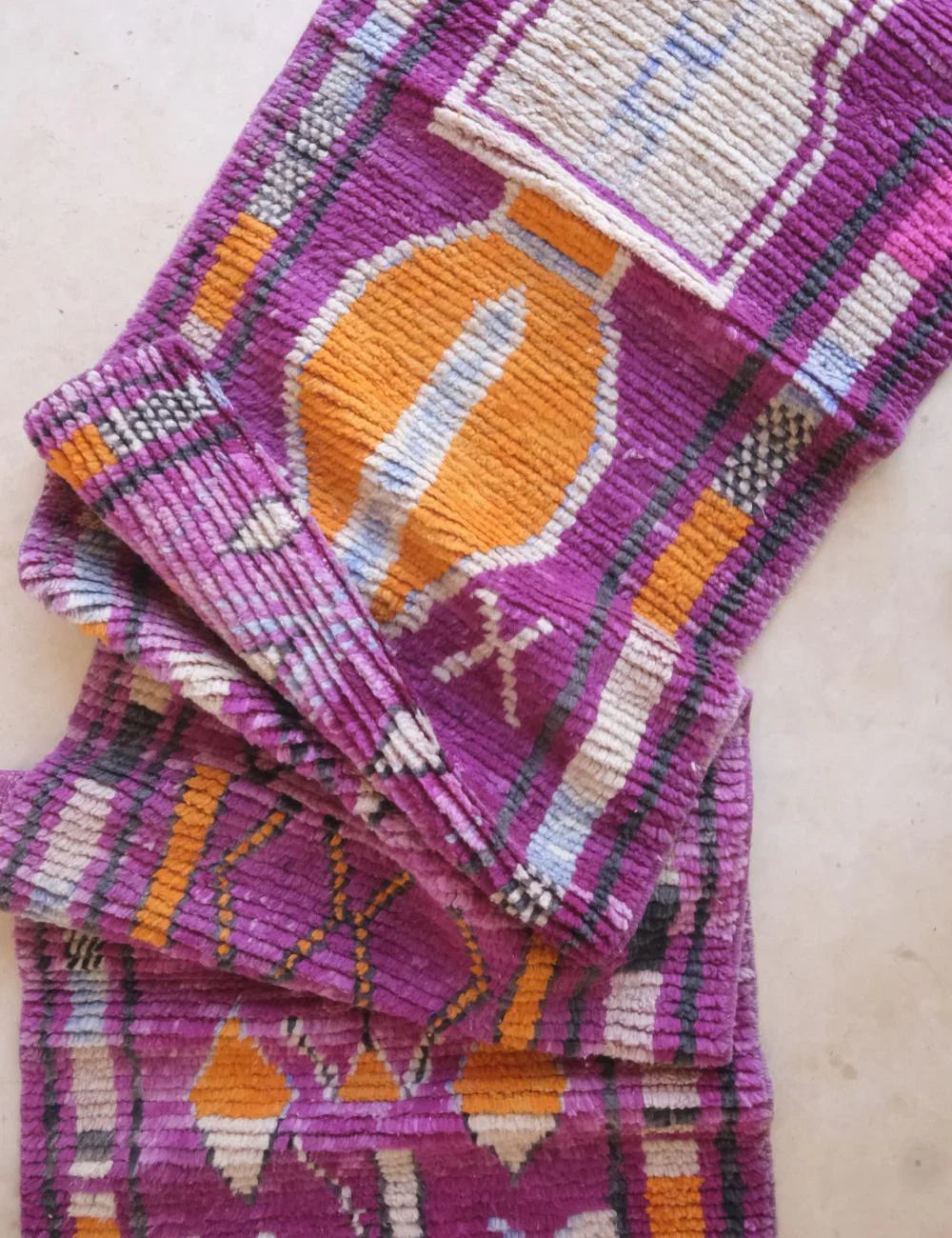 Beni Mrirt Berber pattern runner rug – top full view
