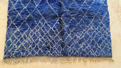 Deep Blue Beni Mrirt Moroccan Rug 9.8 x 7.2 ft / 300 x 220 cm - Surcoma
