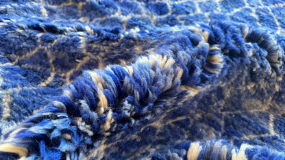 Deep Blue Beni Mrirt Moroccan Rug 9.8 x 7.2 ft / 300 x 220 cm - Surcoma
