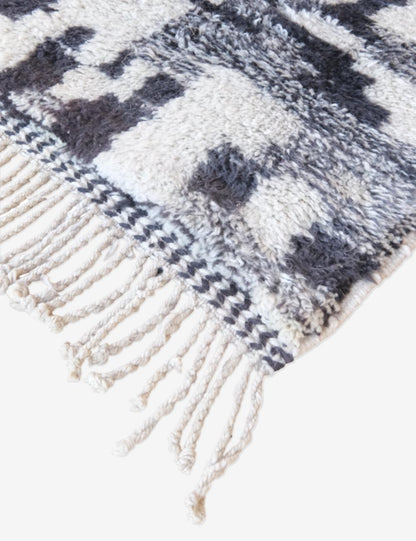 Beni Mrirt Moroccan Abstract Shag Wool Rug 5.2 x 3.6 ft / 158 x 112 cm - Surcoma