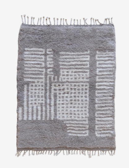 Beni Mrirt Moroccan Luxury Wool Rug 4.9 x 3.6 ft / 149 x 110 cm - Surcoma