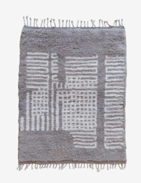 Beni Mrirt Moroccan Luxury Shag Wool Rug – 4.9 x 3.6 ft (149 x 110 cm) Handmade

