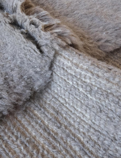 Beni Mrirt Moroccan Taupe Wool Rug 4.9 x 3.4 ft / 148 x 106 cm - Surcoma