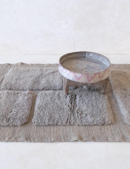 Beni Mrirt Moroccan Taupe Wool Rug 4.9 x 3.4 ft / 148 x 106 cm - Surcoma