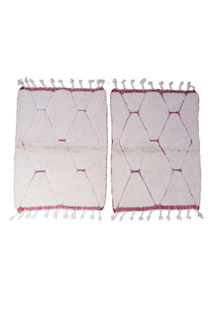 2 pairs of small bedside Beni Ourain Rug 4.9 x 3.5 ft / 148 x 107 cm - Surcoma