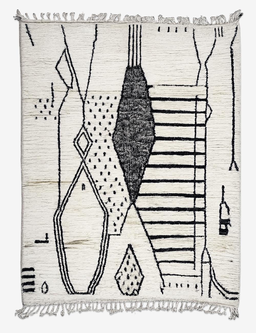 Handmade Moroccan Abstract Wool Rug