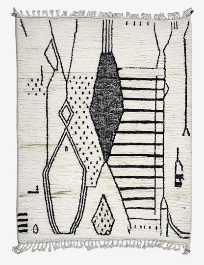 Handmade Moroccan Abstract Wool Rug