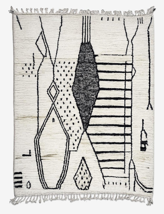 Handmade Moroccan Abstract Wool Rug
