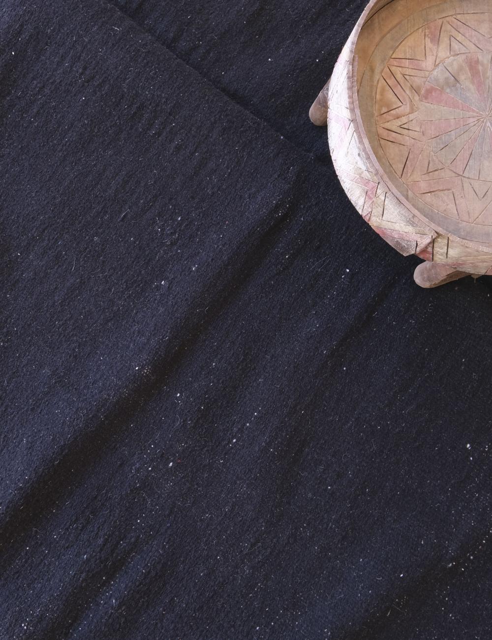 Black Flatwoven Moroccan Rug 10 x 7 ft / 305 x 215 cm