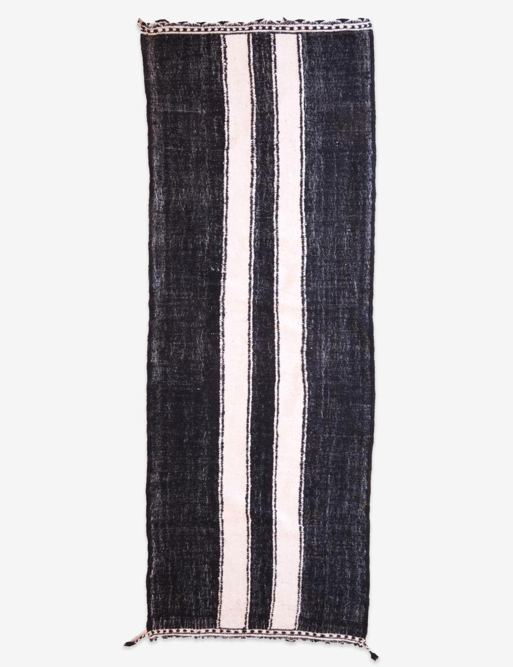 Black and White Custom Moroccan Kilim Rug - Forma 31