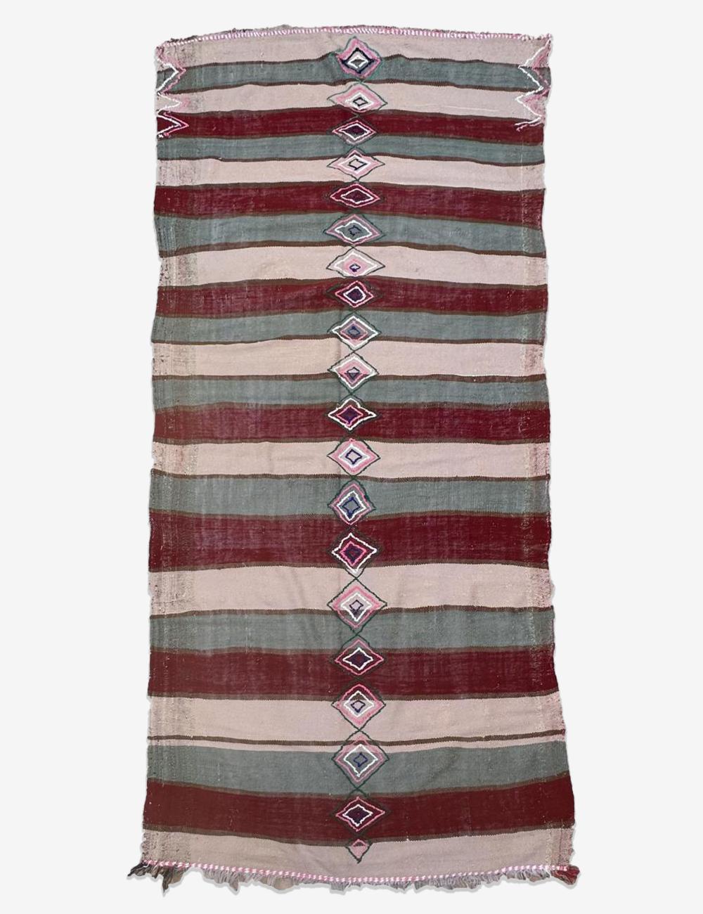 Embroidered Berber Blanket 8.9 x 3.9 ft / 268 x 116 cm