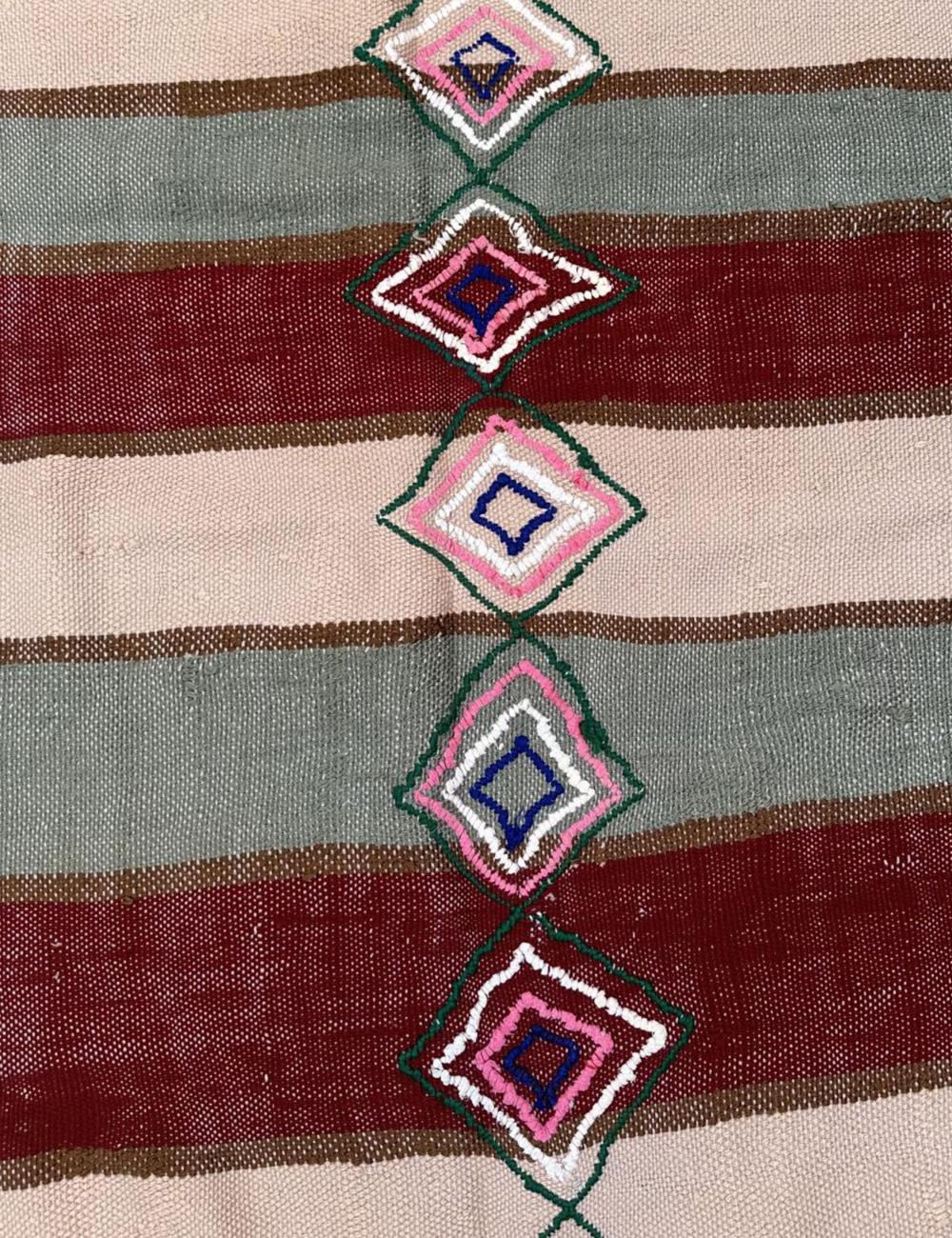 Embroidered Berber Blanket 8.9 x 3.9 ft / 268 x 116 cm