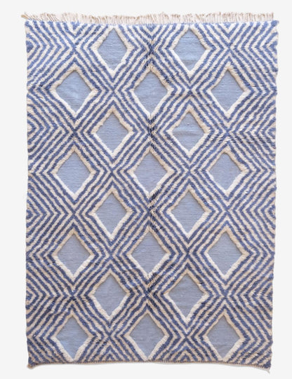 Blue Beni Mrirt Moroccan Custom Rug - Forma 86