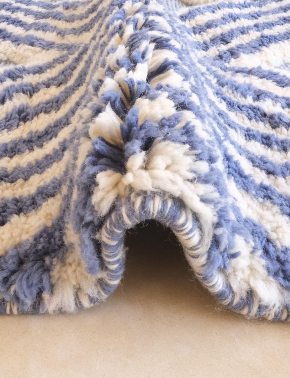 Blue Beni Mrirt Moroccan Custom Rug - Forma 86