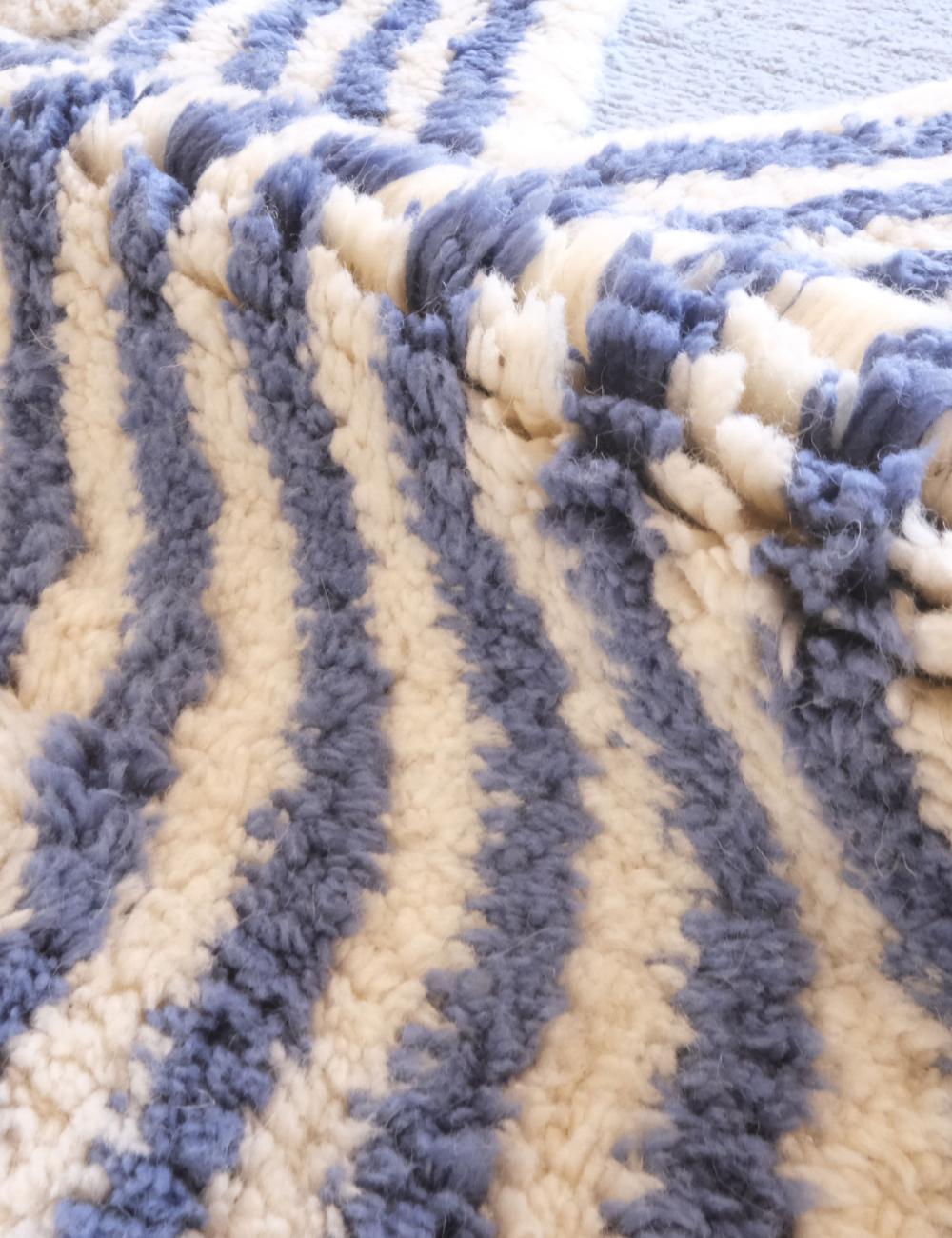 Blue Beni Mrirt Moroccan Custom Rug - Forma 86