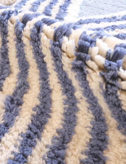 Blue Beni Mrirt Moroccan Custom Rug - Forma 86