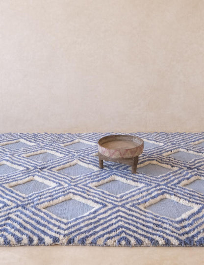 Blue Beni Mrirt Moroccan Custom Rug - Forma 86