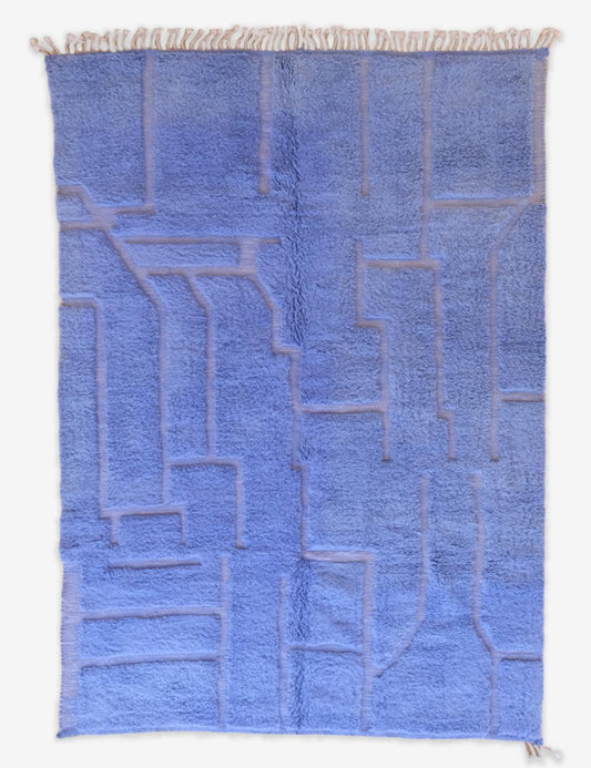 Blue Contemporary Moroccan Rug 11.5 x 7.9 ft / 350 x 243 cm