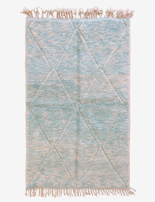 Blue Contemporary Moroccan Rug 7.8 x 4.7 ft / 238 x 145 cm